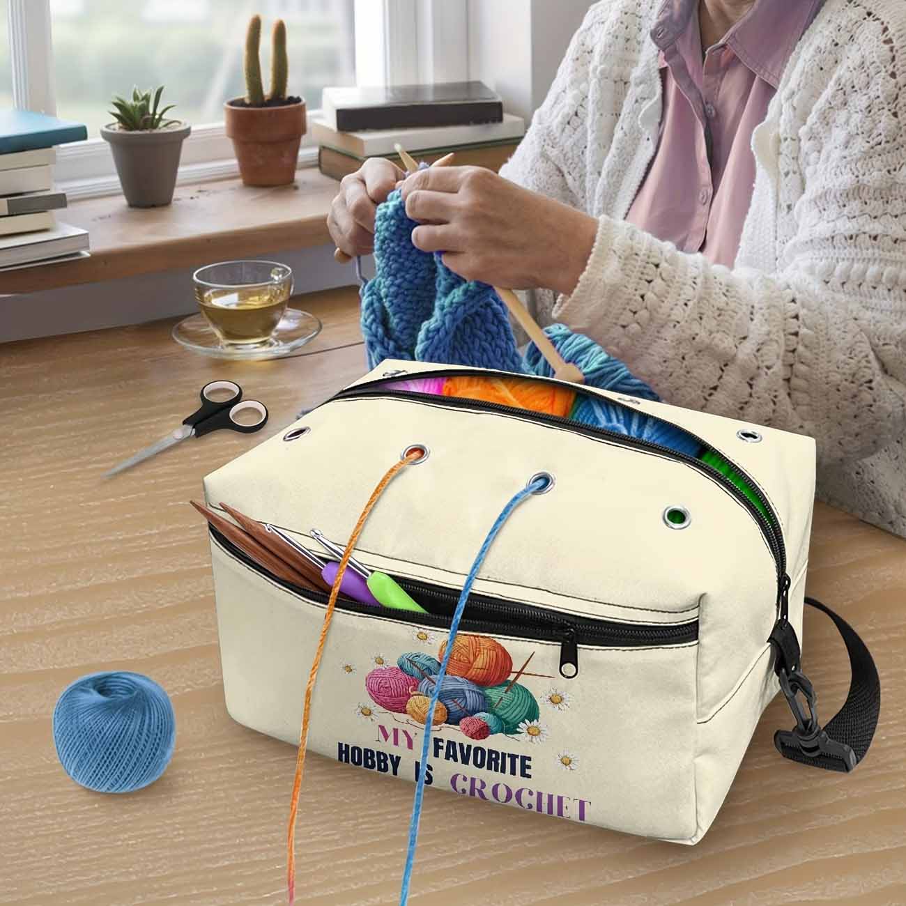Custom Crochet Yarn Storage Bag, Portable Anti Tangle Crochet Project Bag For Crochet Lovers