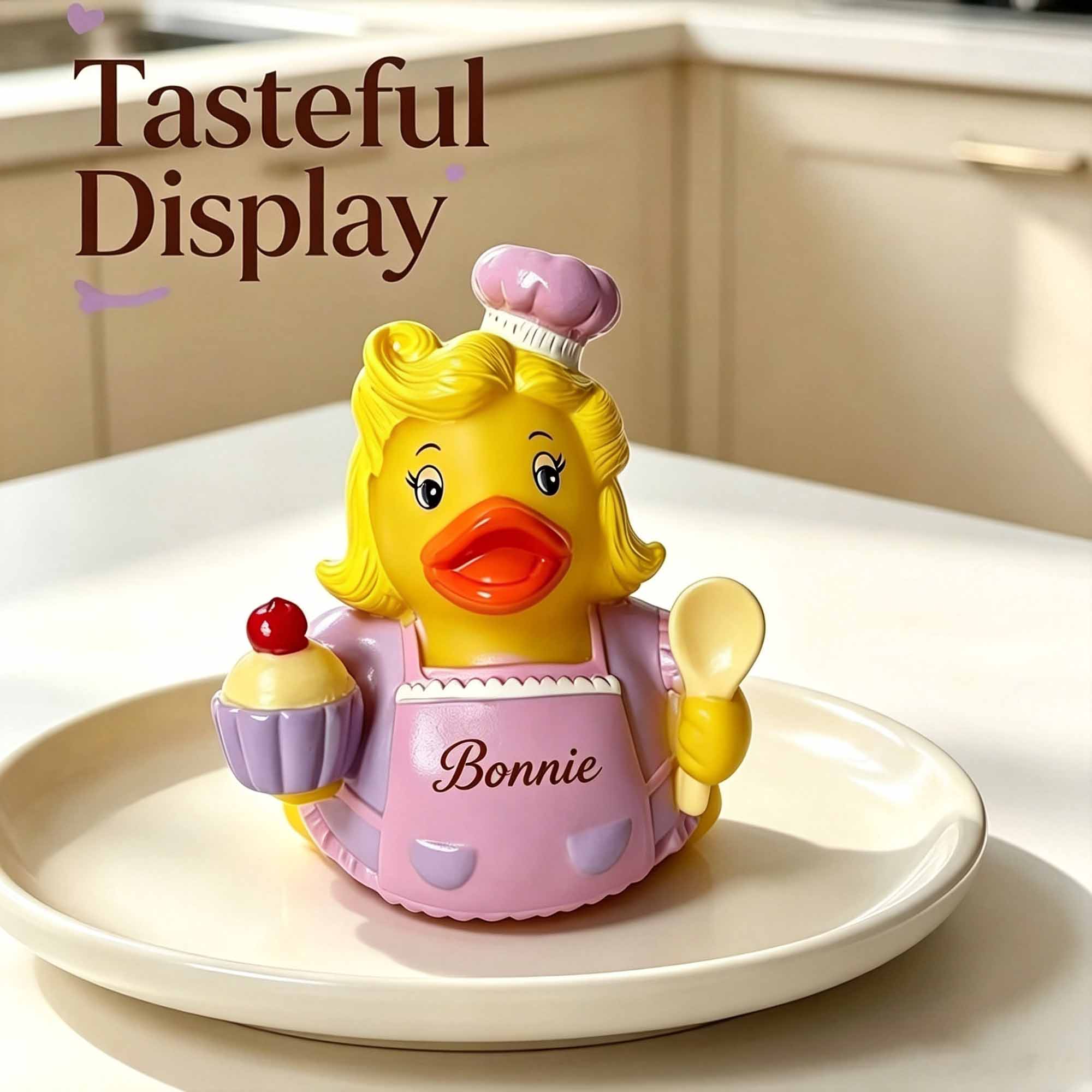 Personalized 3D‑Printed Baker Chef Duck, Custom Name On Apron, Unique Home Decor & Birthday Gift