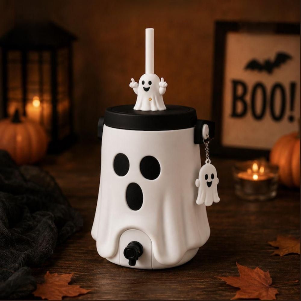 Custom BOO Jar Set, Straw Lid, Key Chain Set, 3D Printed Halloween Boo Drinking Set