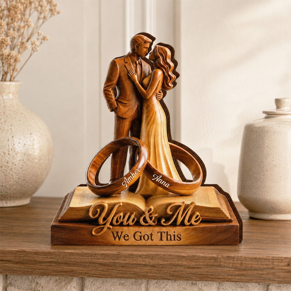 You and Me We Got This, Personalized Customized 3-Layered Wooden Plaque, Faith Love Gift for Couples, Wife, Husband