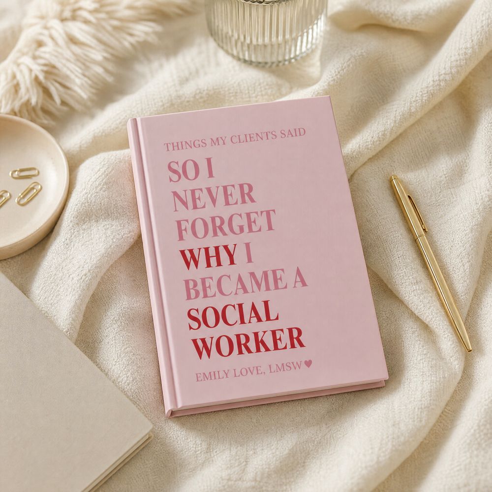 Personalized Social Worker Journal For LCSW Graduation Gift For Coworker Masters Social Work Gift MSW