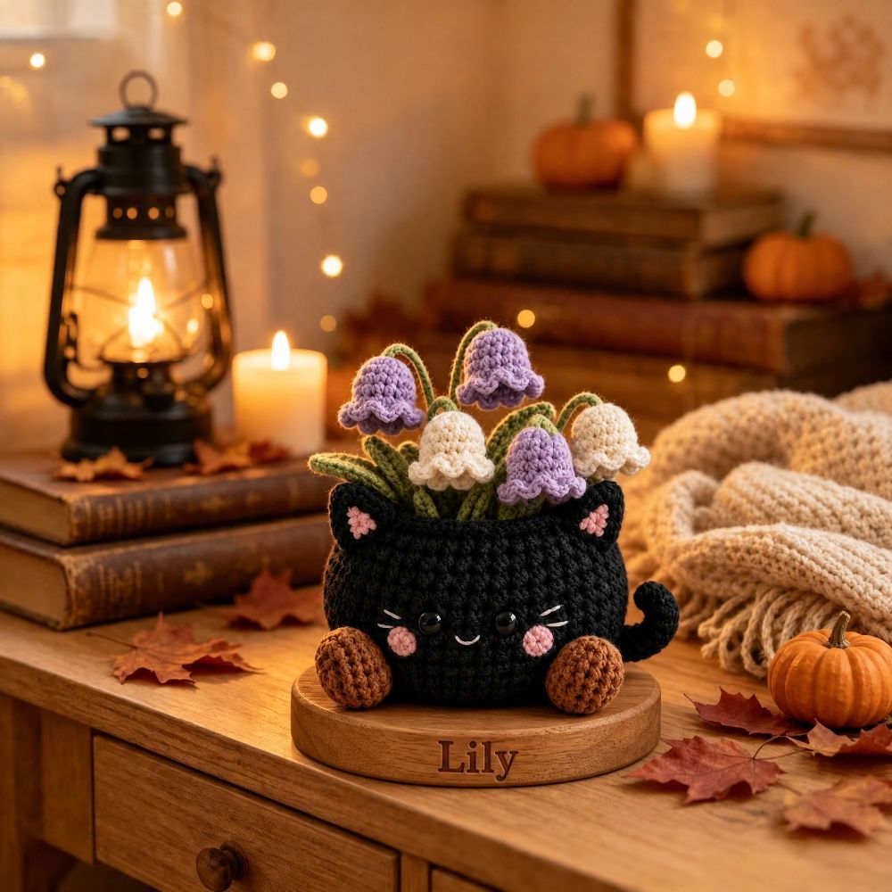 Personalized Crochet Halloween Character Flower Pots, Customized Cute Autumn Table Decorations, Thanksgiving and Halloween Gifts for Colleagues, Friends and Family