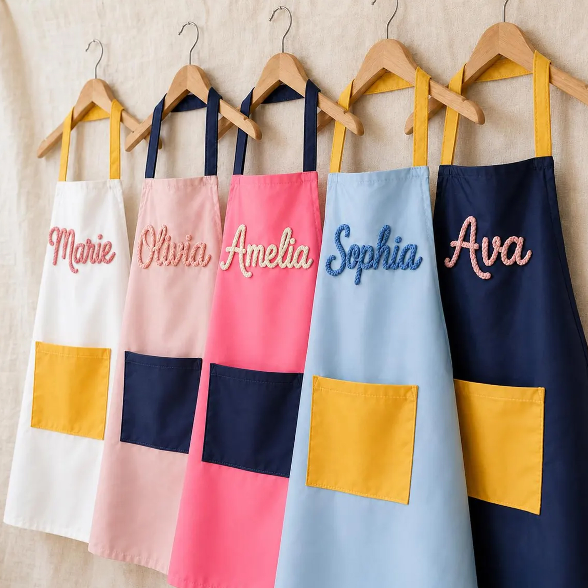 Personalized Kids Apron with Name, for Cooking & Art Play, Gift for Girls Boys