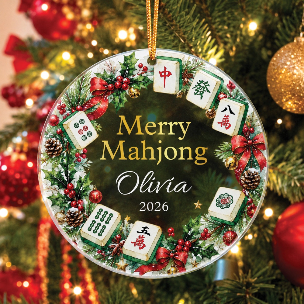 Merry Mahjong Gift for Mahjong Girls, Mahjong Lovers, Personalized Ornament