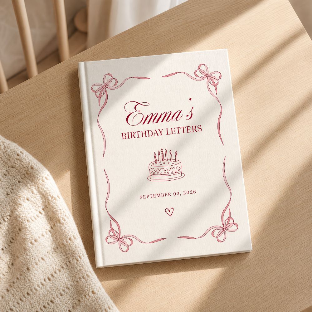 Personalized Birthday Letters Journal Baby Memory Book Letters To Daughter Custom Birthday Journal First Birthday Girl Gift Keepsake Book
