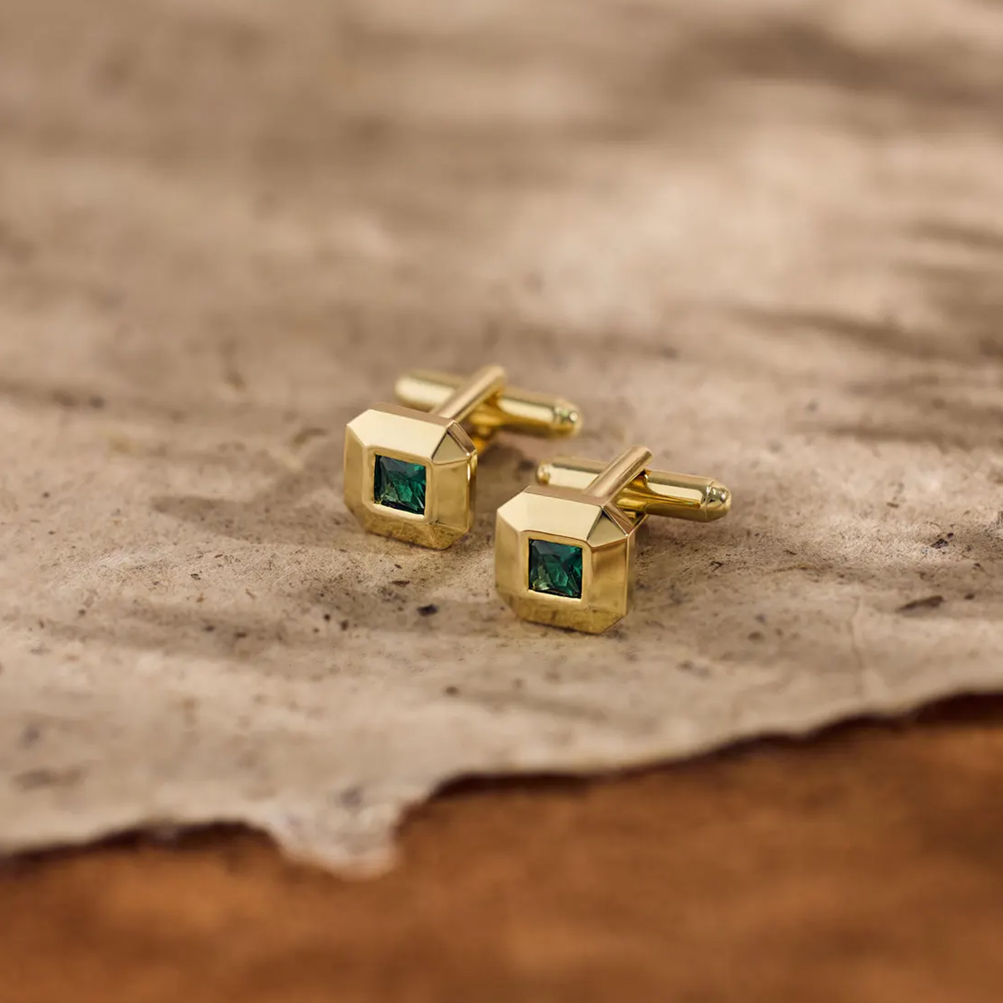 Personalised Square Birthstone Cufflinks, Custom Wedding Cufflinks, Groom Groomsmen Gift, Gift For Him