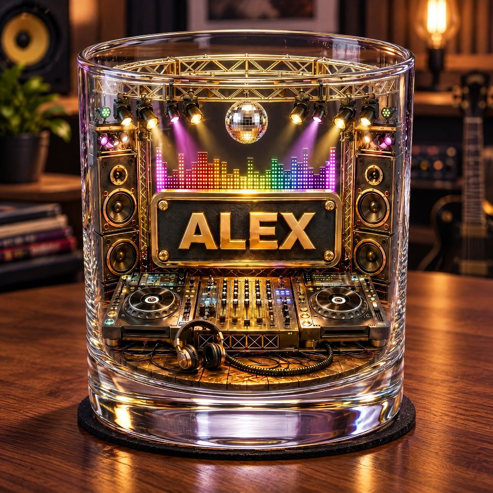 Party Beats, Personalized Whiskey Glass, Gifts for Music Lovers