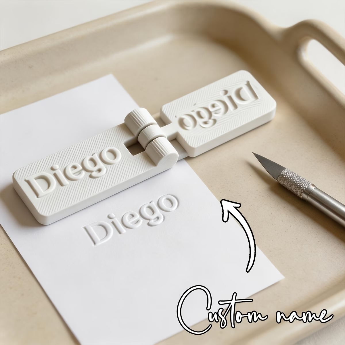 Custom Name Paper Embosser ✨ No Ink Personalized Emboss Stamp for Handmade Cards & Gifts
