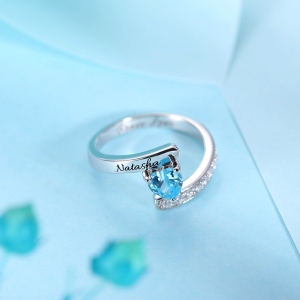 One Heart Birthstone Ring