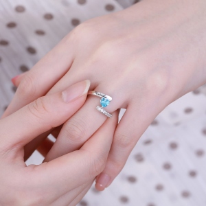 One Heart Birthstone Ring