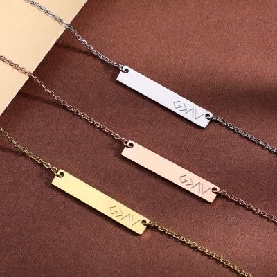 birthstone bar necklace