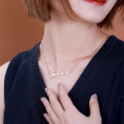 name necklace with birthstone	