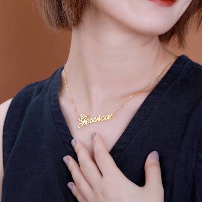 name necklace with birthstone	