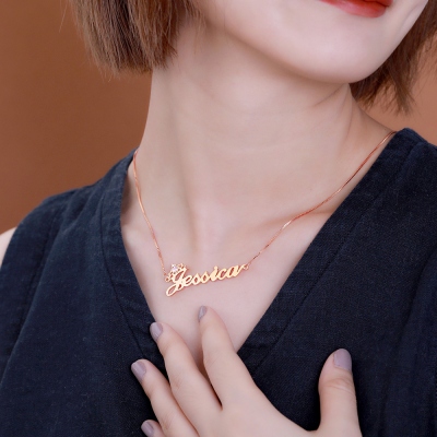 name necklace with birthstone	