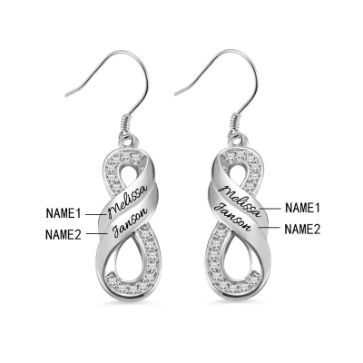 Personalized Infinity Two Name Earrings