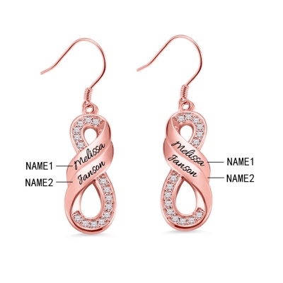 Personalized Infinity Two Name Earrings