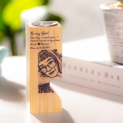 Personalized Couple Photo Candlestick