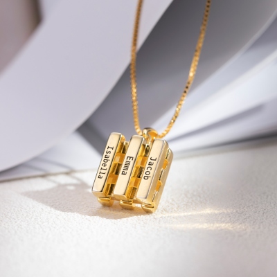 Engravable Square Pearl Necklace Gift for her