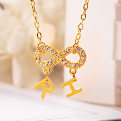 Personalized Inifinity Nnecklace with Letters,Inifinity Necklace with Initials