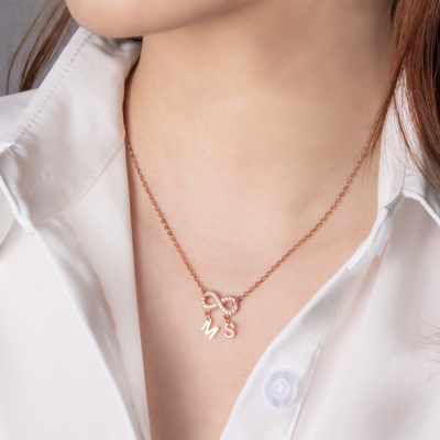 Personalized Inifinity Nnecklace with Letters,Inifinity Necklace with Initials