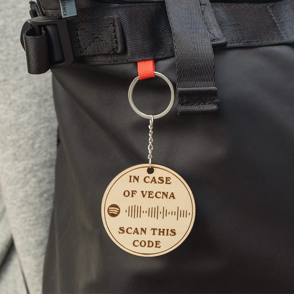 Porte-clés personnalisé Stranger Things 4 avec code Spotify, en cas de porte-clés en bois Vecna, cadeau pour les fans de Stranger Things