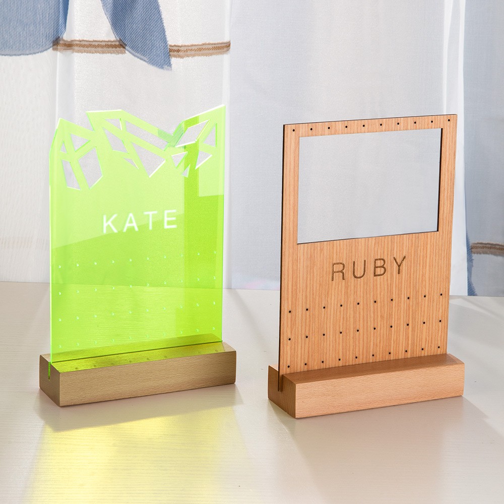 Personalized Jewelry Display Stand, Acrylic Earring Jewelry Organizer, Wood Jewelry Display Holder
