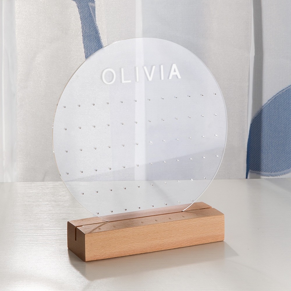 Personalized Jewelry Display Stand, Acrylic Earring Jewelry Organizer, Wood Jewelry Display Holder
