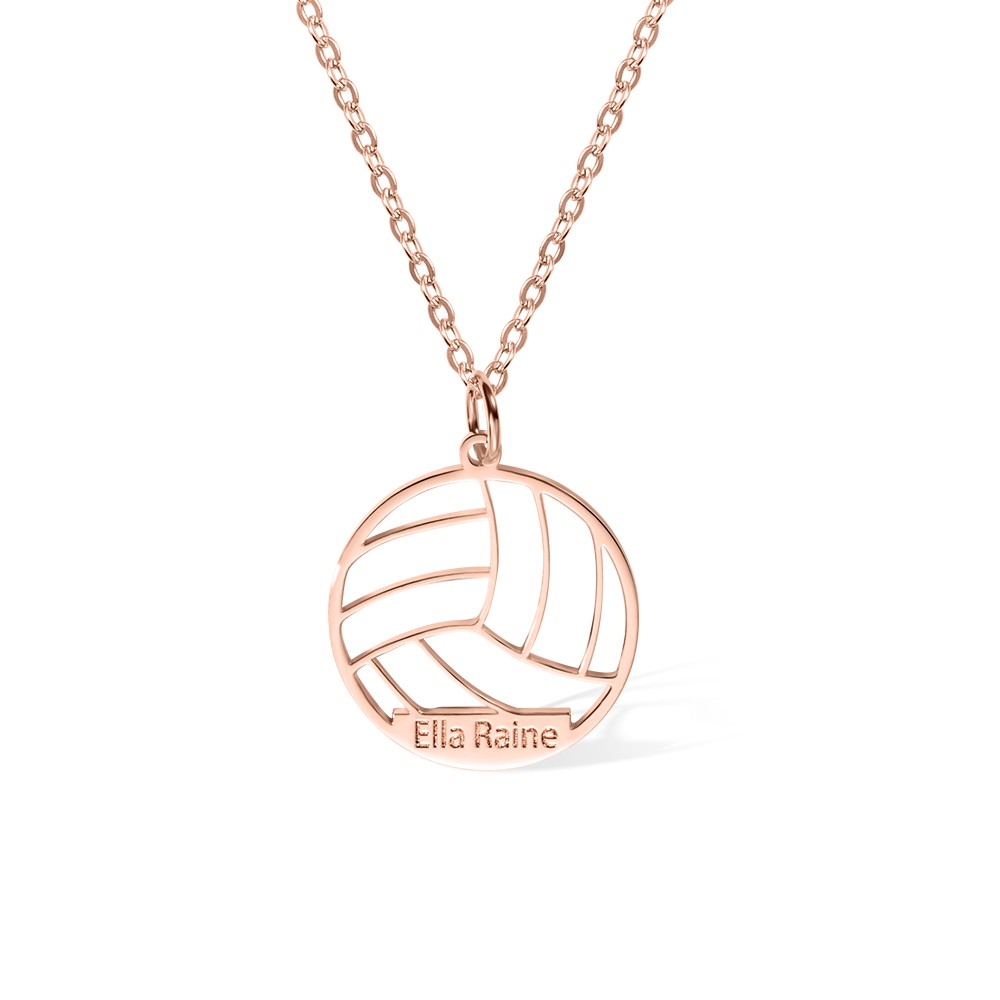 Collana con ciondolo da pallavolo con nome personalizzato, Gioielli personalizzati in argento sterling 925, Regalo per mamma sportiva, Regalo per giocatore di pallavolo/amante dello sport