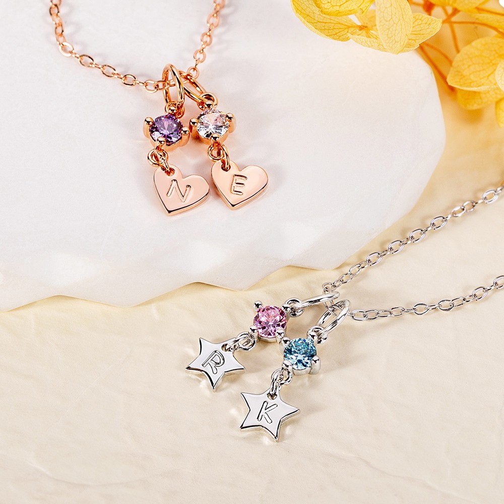 familie geboortesteen ketting