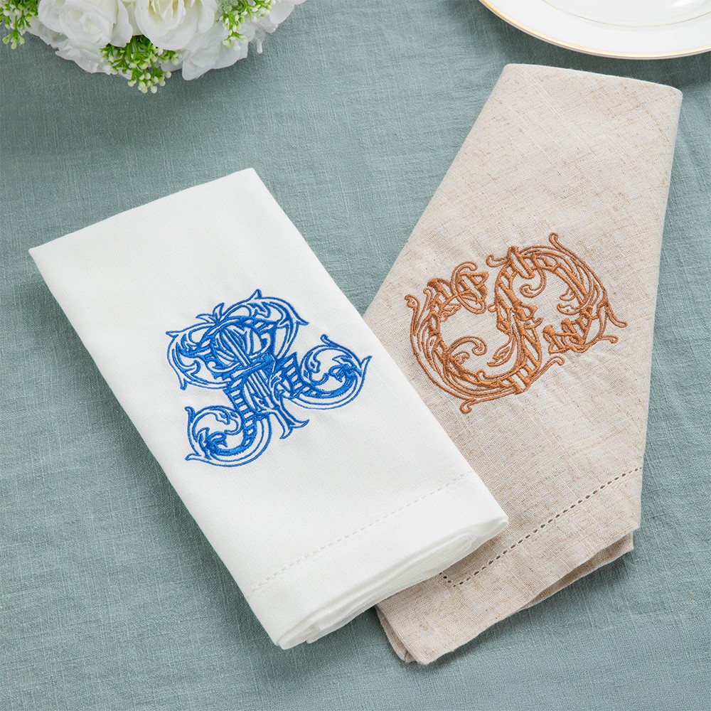 initial Embroidered napkins