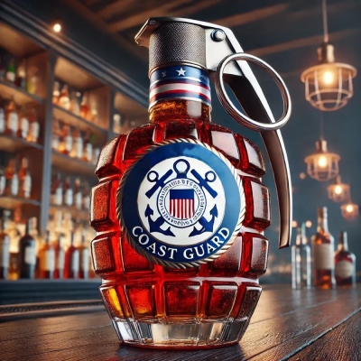 Grenade Shaped Whiskey Decanter, Military Inspired Glass Liquor Bottle, Unique Gift for Men/Veterans/Whiskey Lovers