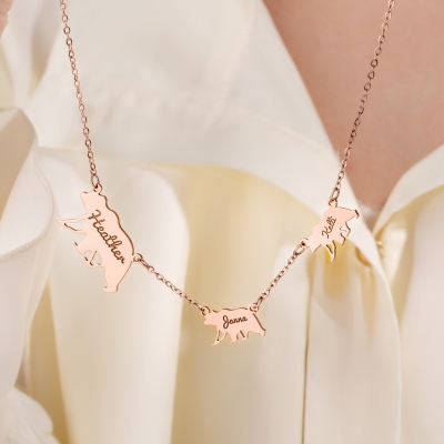 bear necklace with name