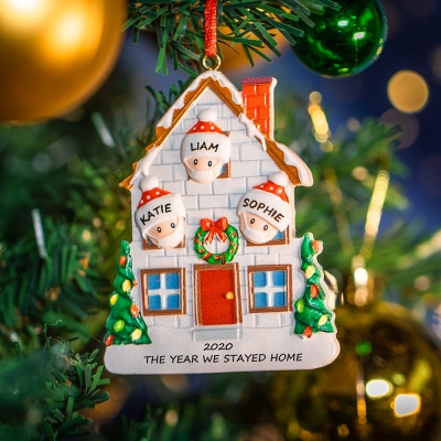 Personalized Family Stay Home 2020 Christmas Ornament