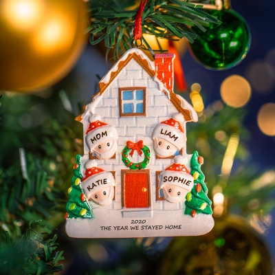 Personalized Family Stay Home 2020 Christmas Ornament