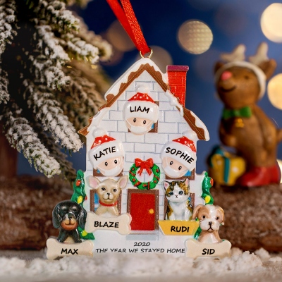 Personalized Family Stay Home 2020 Christmas Ornament