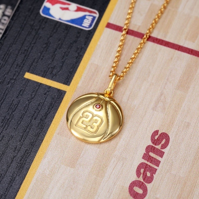Collier Basketball Avec Gravure et Pierre de Naissance Plaqué Or