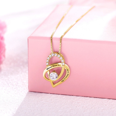 engraved necklace with birthstone	
