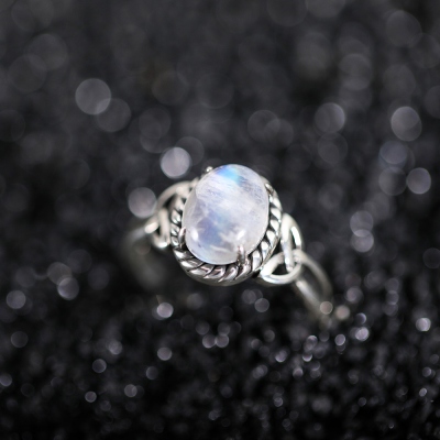 Personalized Moonstone Ring for Her