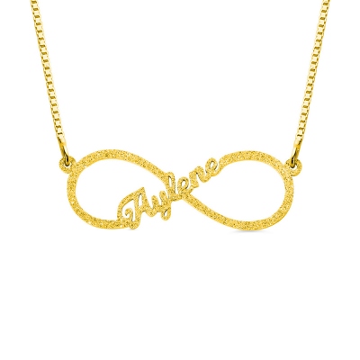Personalized Sparkling Infinity Name Necklace in Gold