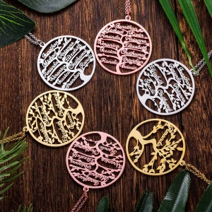 Personalized Family Tree Name Necklace