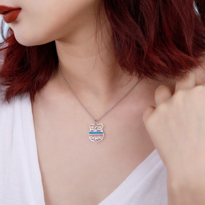 Personalized Name Badge Necklace for Police Mother