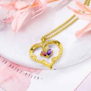 Forever Together Twisted Strings Birthstone name necklace