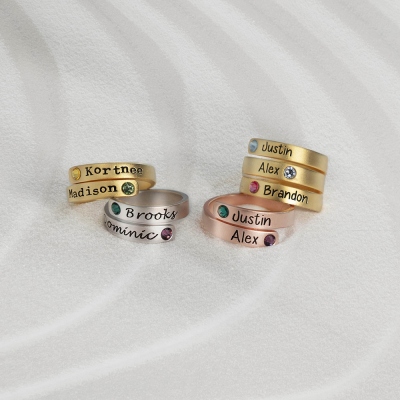 Personalized Birthstone Wrap Ring