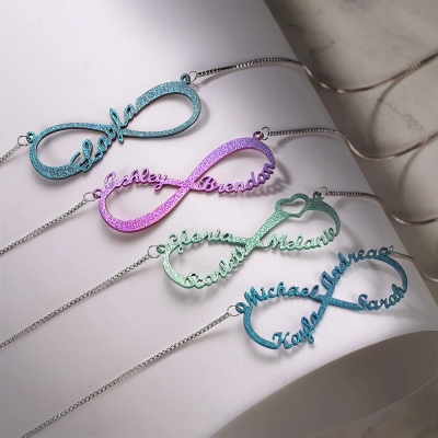 Personalized Colored Infinity Name Necklace