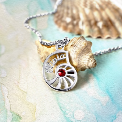 Personalized Name Conch Jewellry with Birthstone