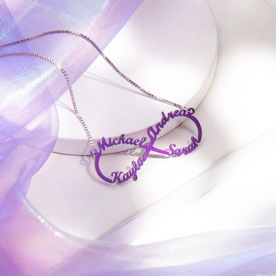 Personalized Colorful Infinity Name Necklace
