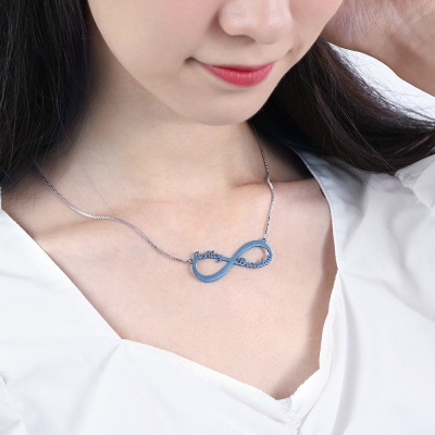 Personalized Colorful Infinity Name Necklace