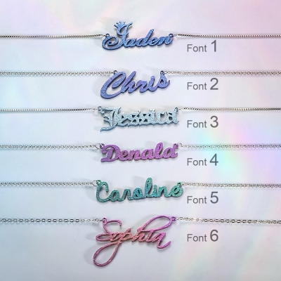 Personalized Colored Name Necklace