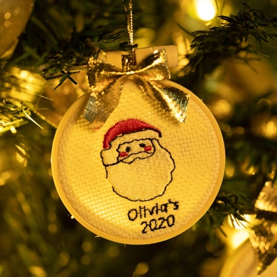 Personalized Christmas Embroidered Ornament for Children