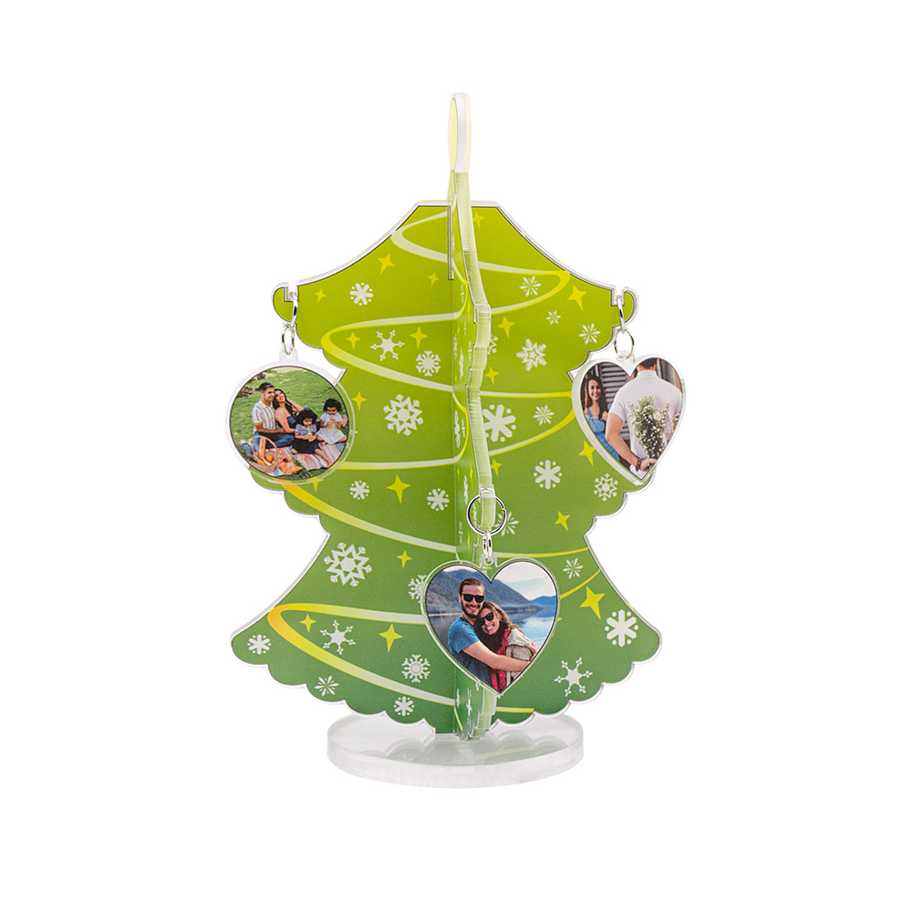 Enfeites de família de árvore de Natal com foto personalizada